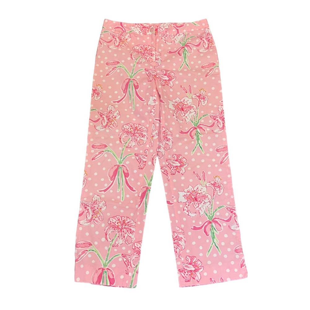 RARE Lilly Pulitzer White Label Pulitzer Prize Pink Floral Pants, Women’s Size 2